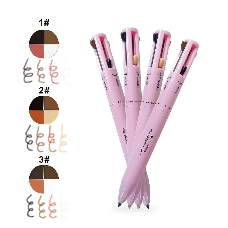 All-in-One Makeup Pen Lip Liner Highlighter Eyeliner Eyebrow Pencil with Refills