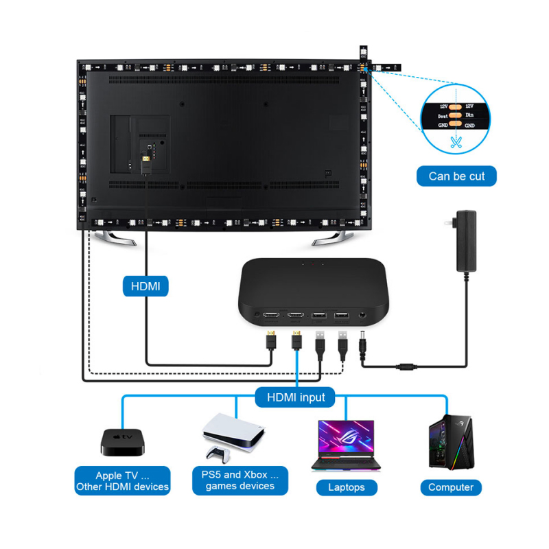 Светодиодная лента Wi-Fi 5050 RGB 12V с контроллером