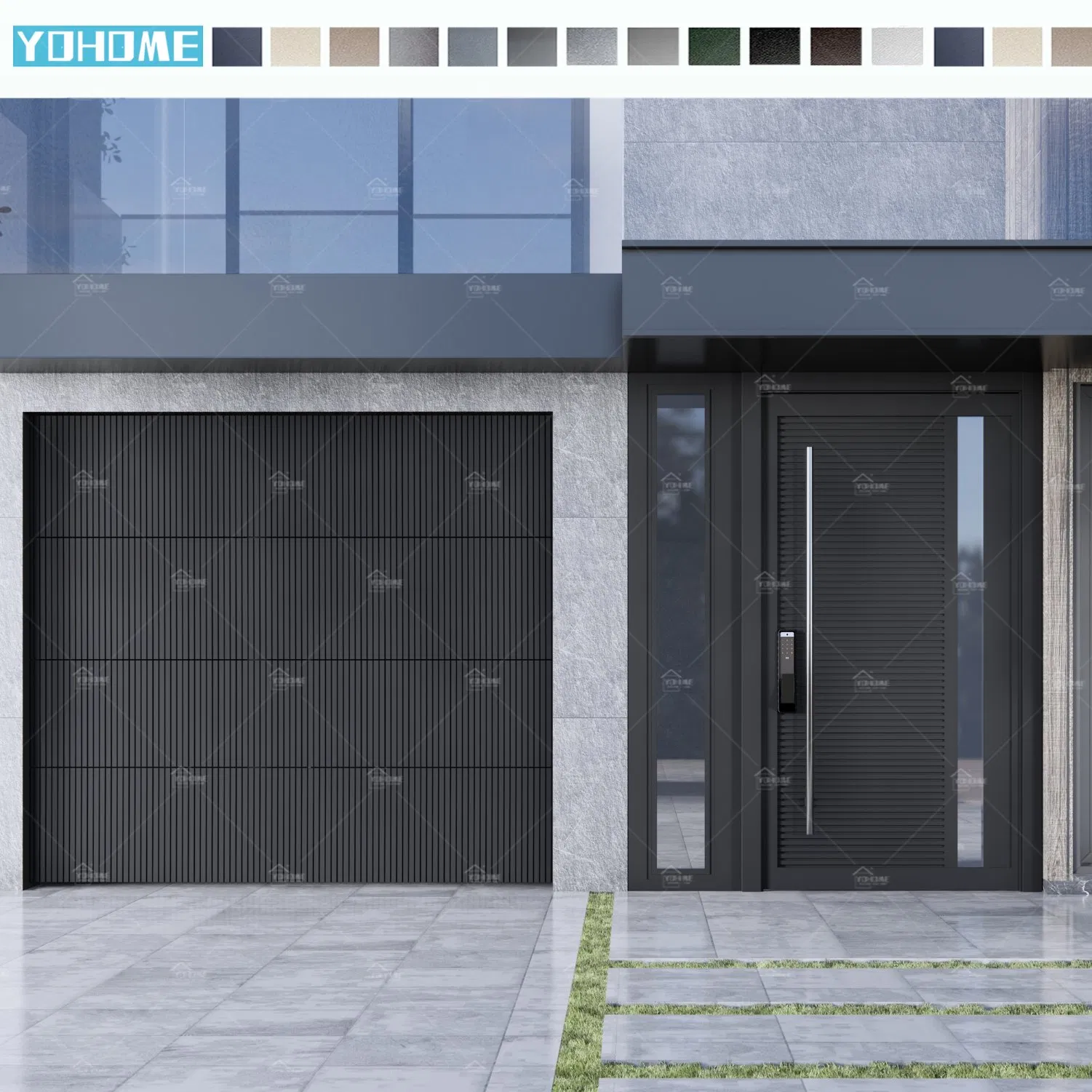 Foshan Yohome Villa House Insulation Durable Sectional Electrical Remote Garage Door