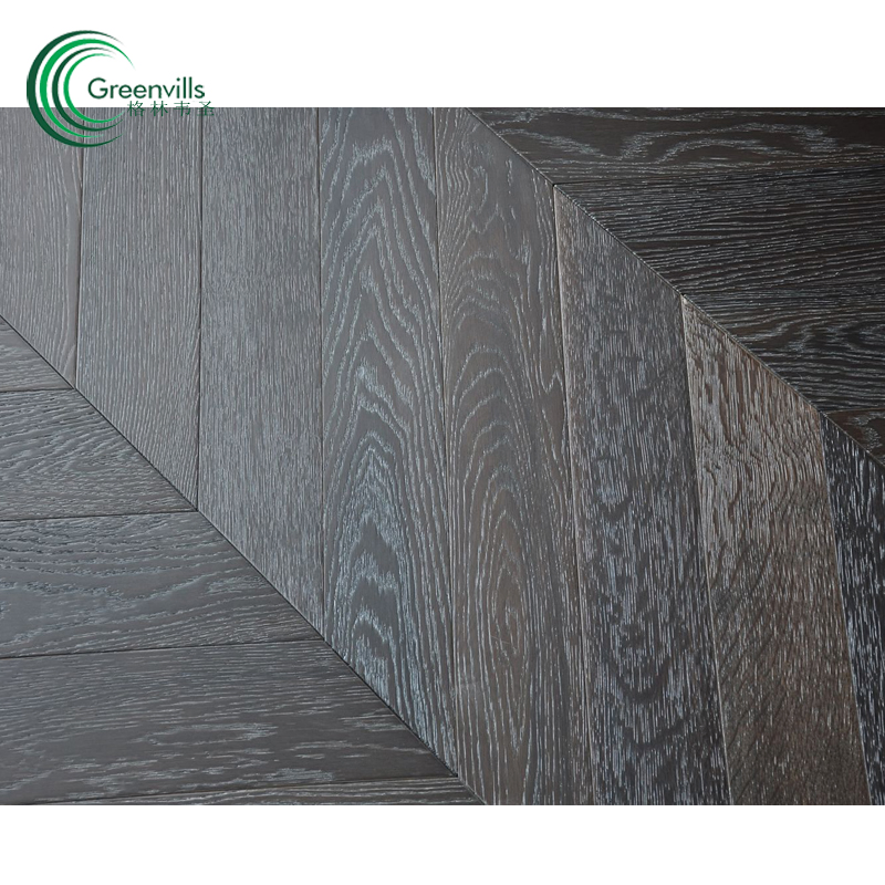 Инженерная паркетная доска Ink Color White Washed Oak, шеврон