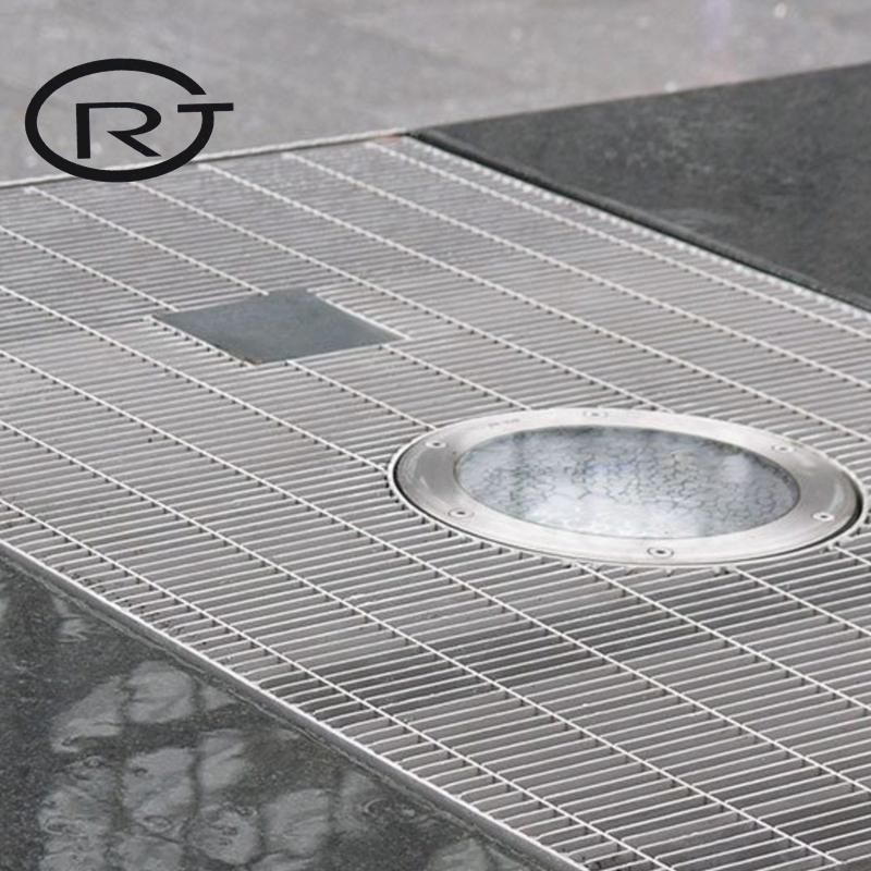 14" Wide Galvanized Steel Trench Drain Bar Grating