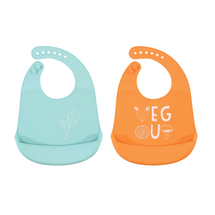 Wholesale Customized Food Grade Waterproof Silicone Cute Baby Bibs