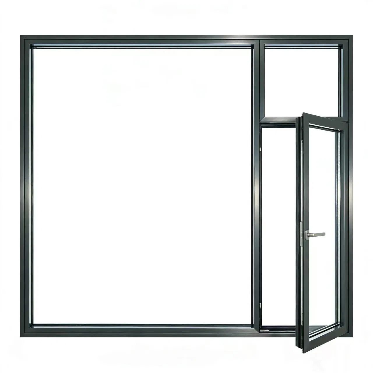 Алюминиевое окно с ПВХ-профилем для виллы, звукоизоляционное