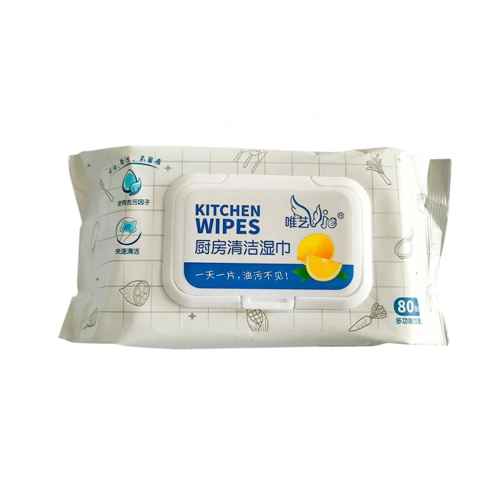 Custom Logo 80PCS 40PCS Multifunctional Kitchen Cleaning Wipes Reusable Oil Remover Wet Cleansing Wipes