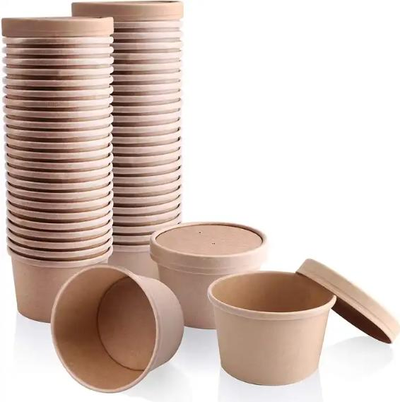 Custom Logo Biodegradable White Disposable Paper Cups Kraft Paper Cups