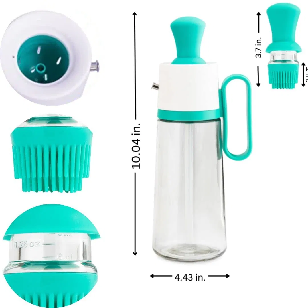 3 in 1 High Temperature Resistance Olive Oil Dispenser Bottle for Kitchen with Brush and Straw Cleaner