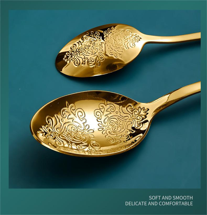 Nordic Luxury Tableware Golden Dinnerware Stainless Steel Cutlery Set