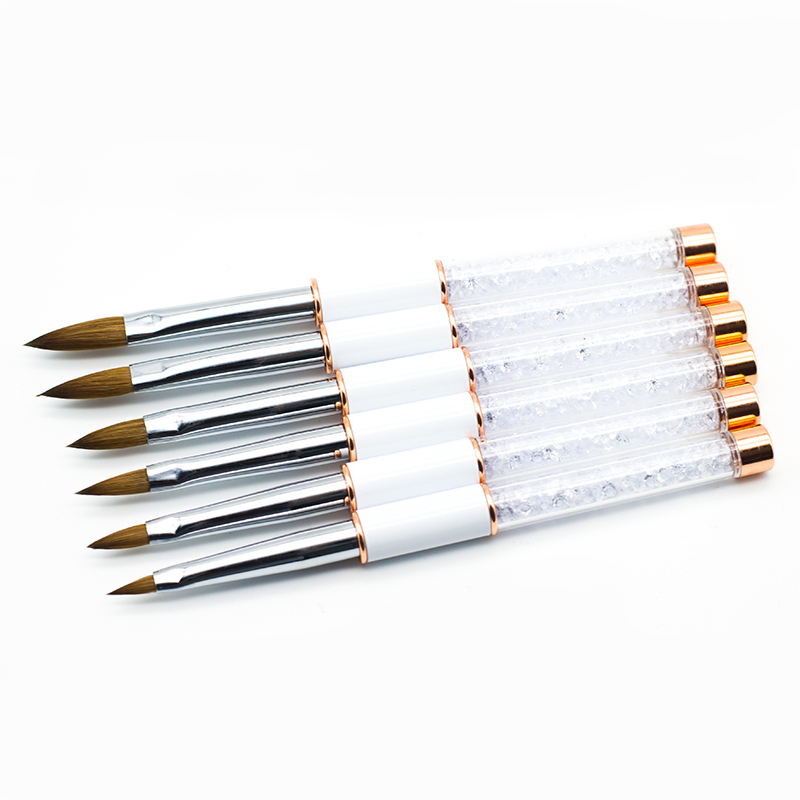 Guyo White Acrylic Kolinsky #8 Nail Art Brush for Beauty