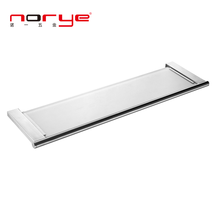 Стеклянная полка для душа с нержавеющей сталью, черная