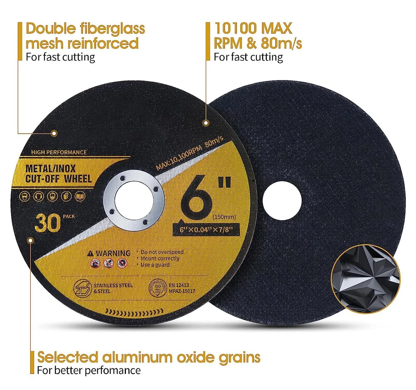 30 отрезных кругов 6 дюймов для резки металла