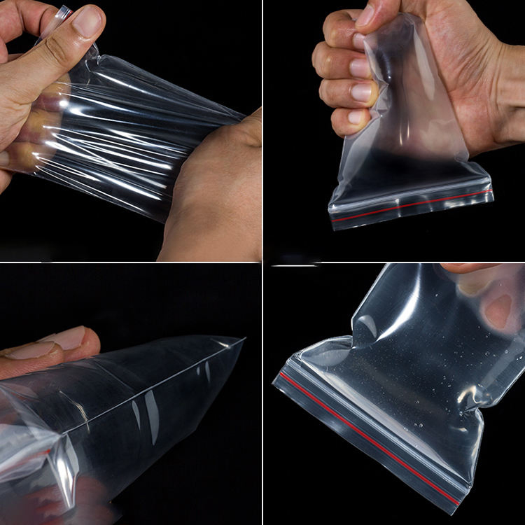 Wholesale Custom Clear Transparent Food Resealable Zipper Packaging Zip Lock Bags