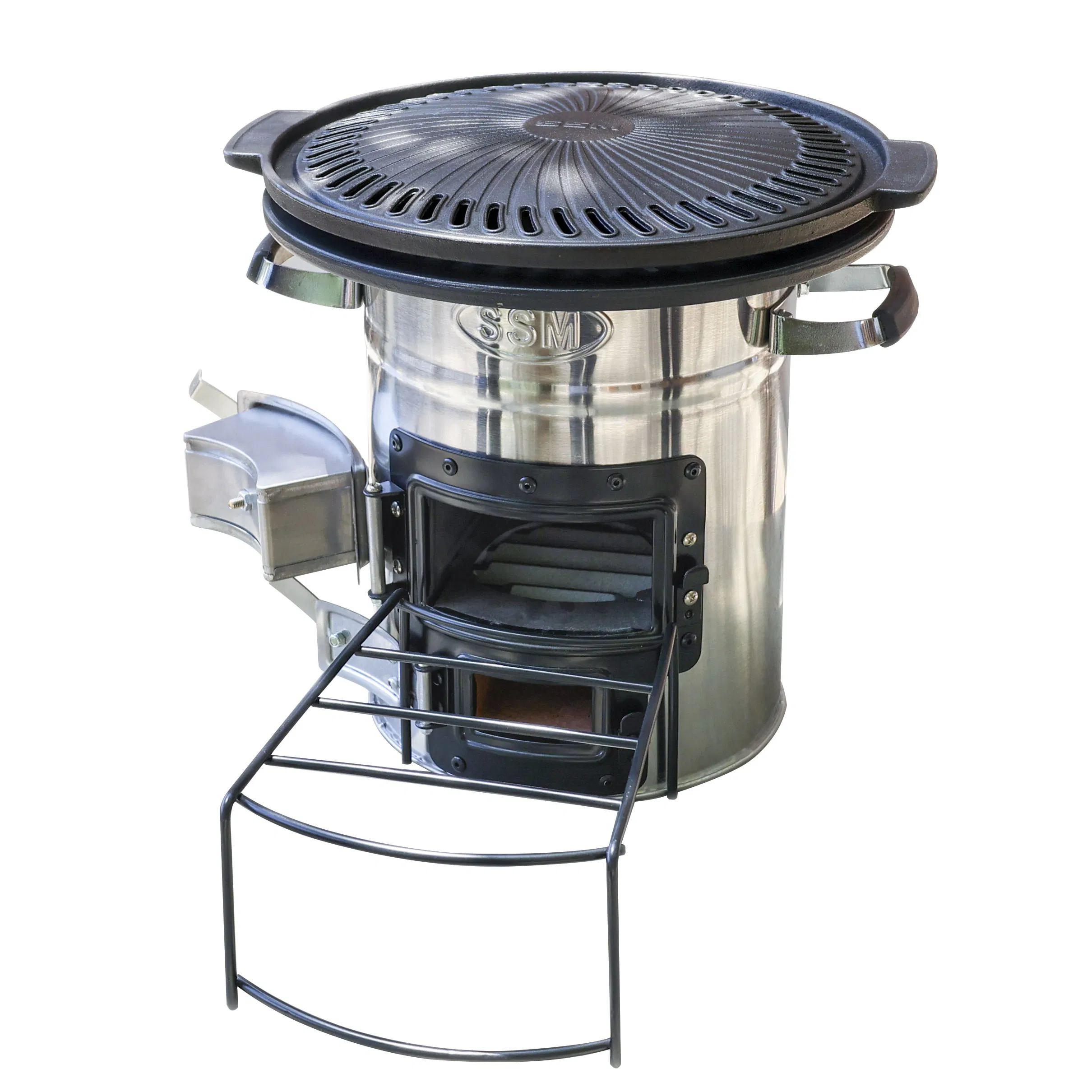 BBQ Grill Plate with Black Cast Iron Camping Use