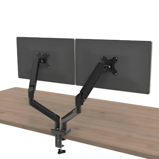 Dual Monitor Desk Mount for 17-32" Computer Screen, Adjustable Gas Spring Monitor Arm, Each Arm Holds 4.4 to 20 Lbs, Swivel/Tilt/Rotation White