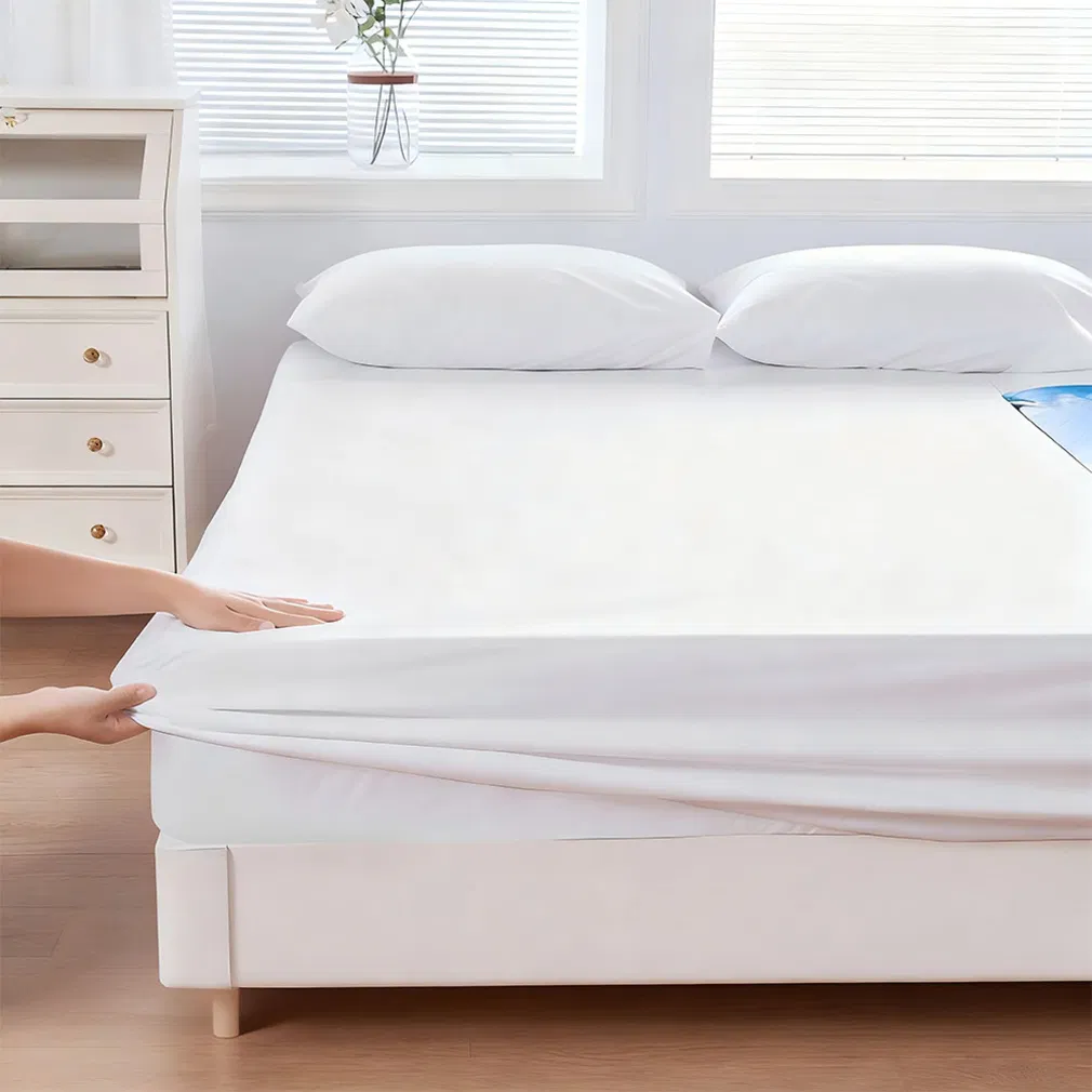 Comfortable Cooling Waterproof Bed Sheet Bamboo Fitted Sheet Reusable Durable Home Textile