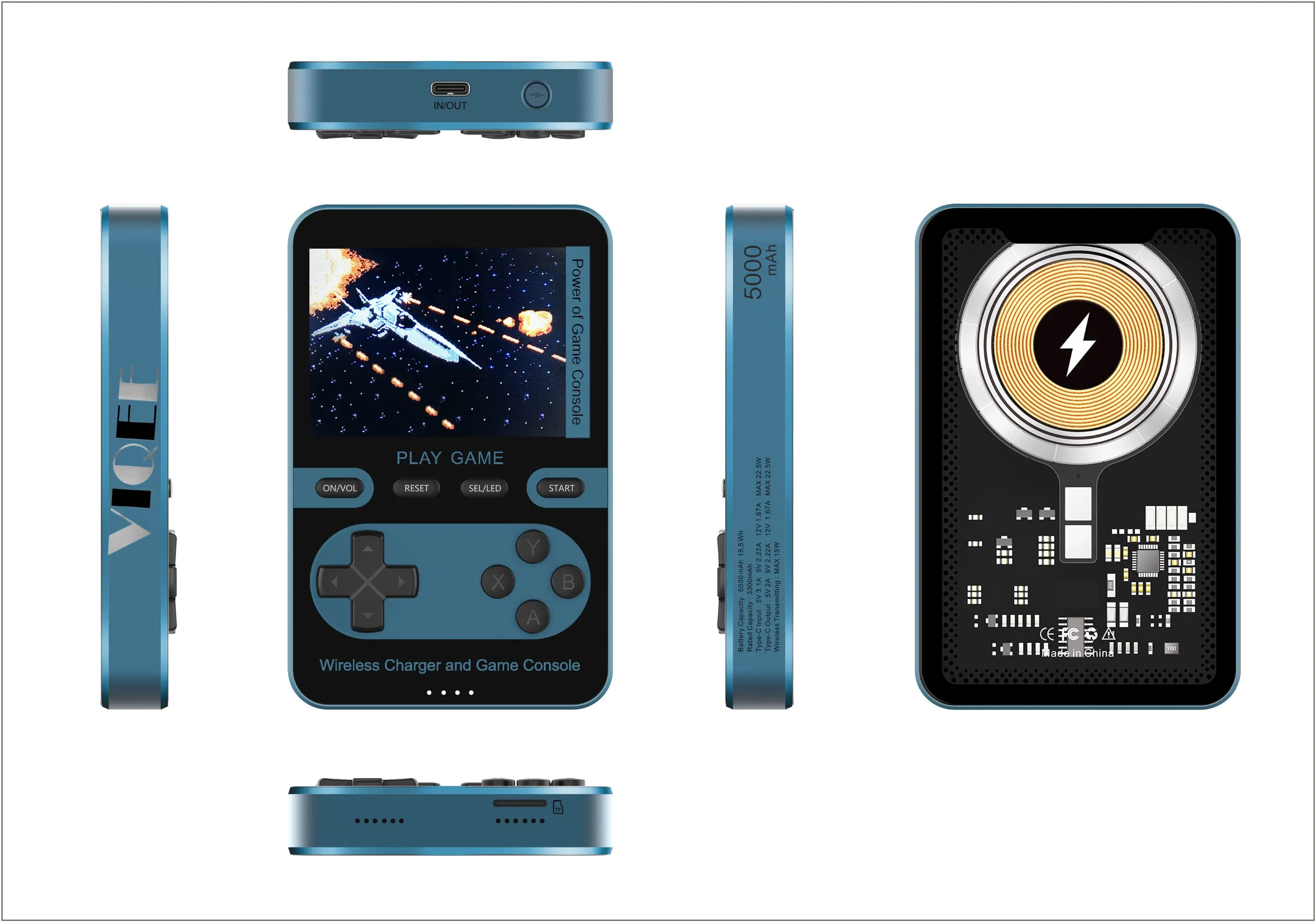 Factory Price Viqee New Hot Sale Product 3 in 1 Wireless Power Bank Fast Charger Video Game Player All in One, Ready in Stock.