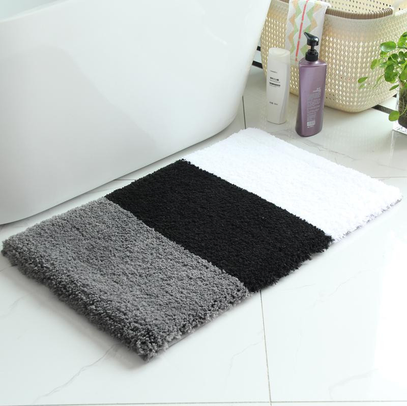 Confortable Touching Luxury Shaggy Bathroom Flocked Fabric Mat