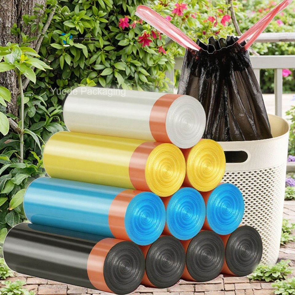 Customizable Fragrance 13 Gallon Drawstring Garbage Bag for House Use Portable Thickened Drawstring Closing Kitchen Garbage Plastic Biodegradable Bag