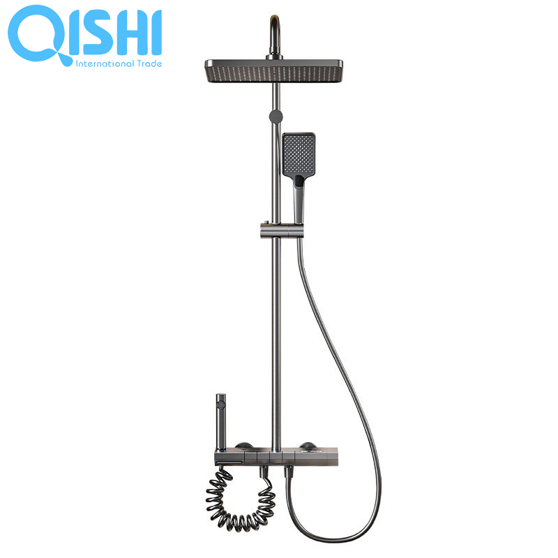 Home Hotel Bathroom Shower Set with Digital Display Piano Key Design