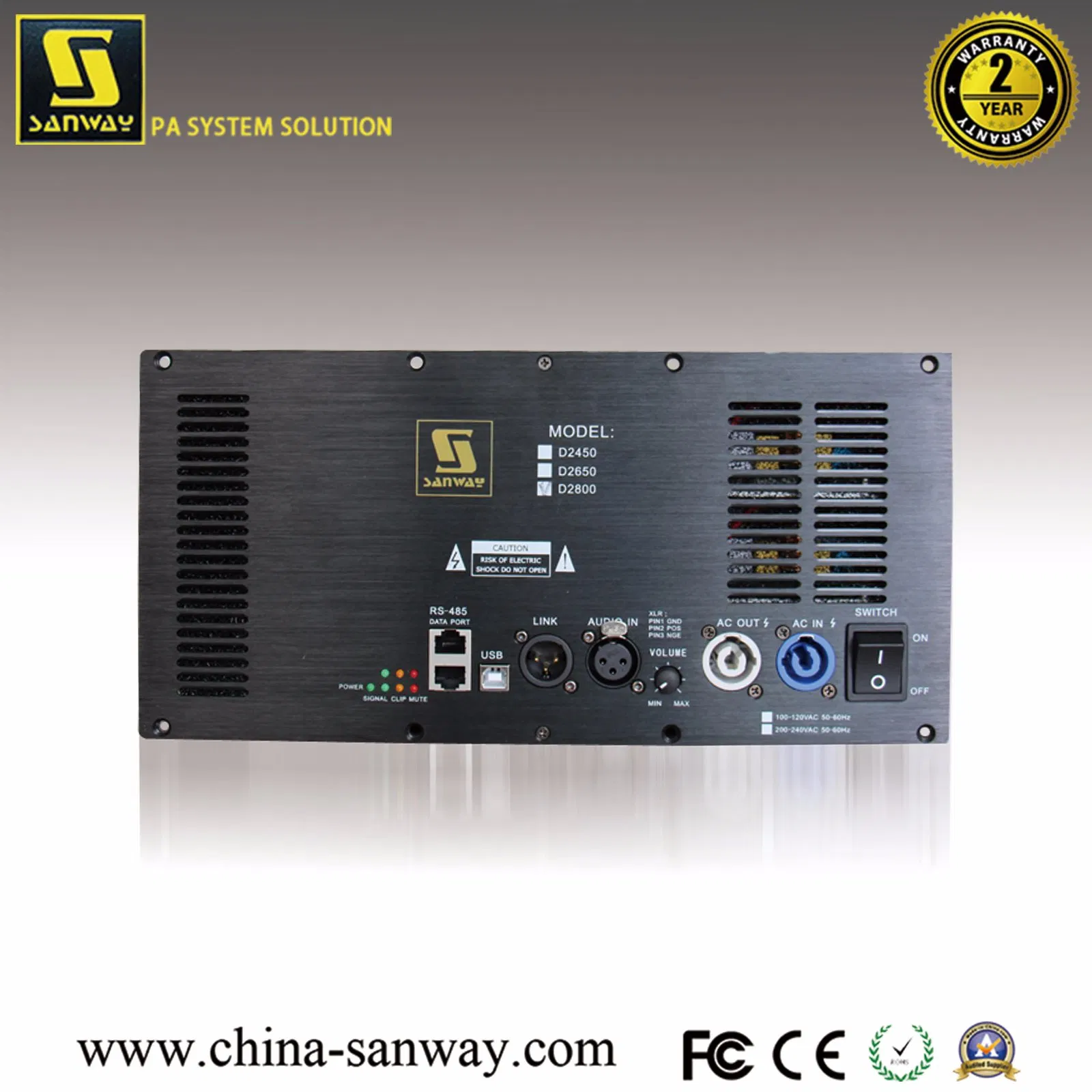 D2450 2 Channel Class D 500W DSP Audio Amplifier Module