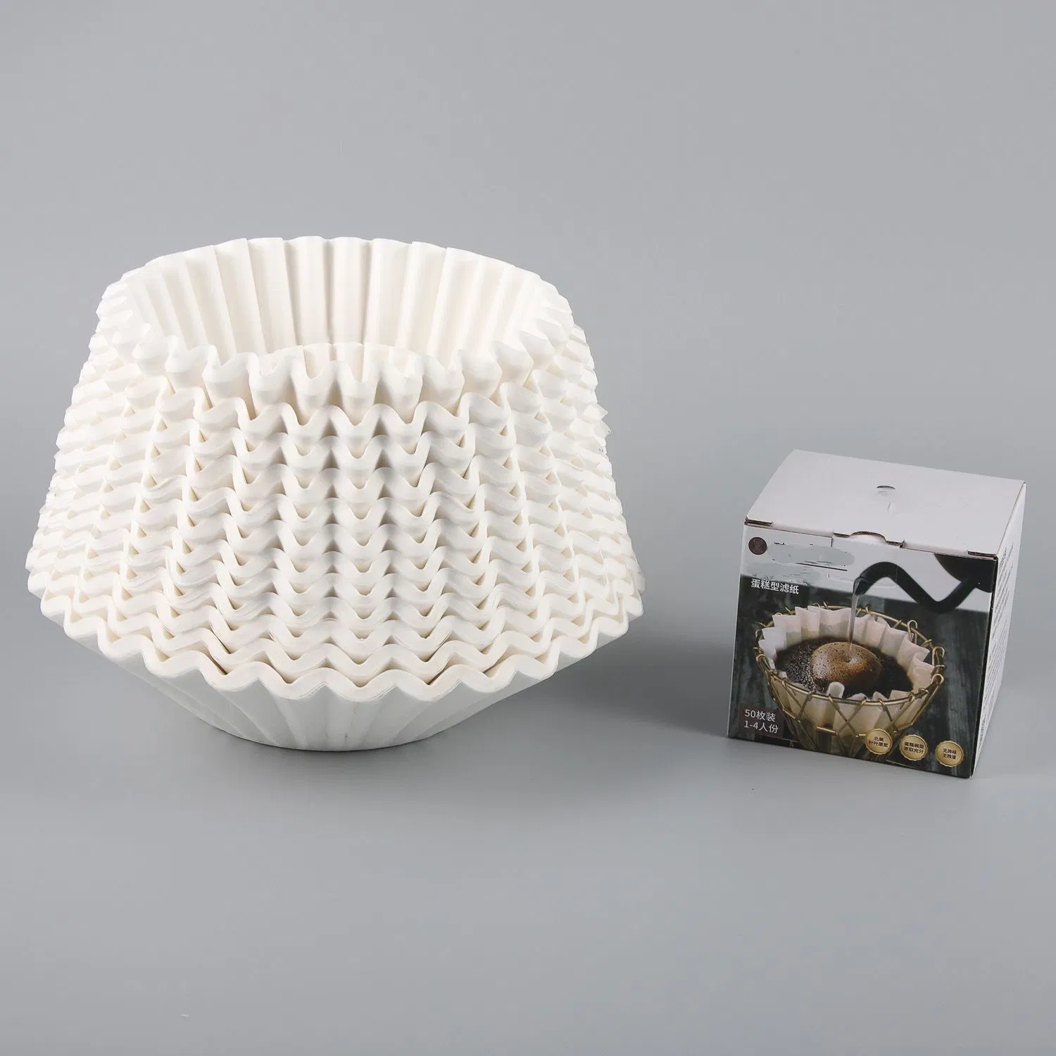 Biodegradable Coffee Filter Paper for American Drip Coffee Machine Bowl Cake Shape