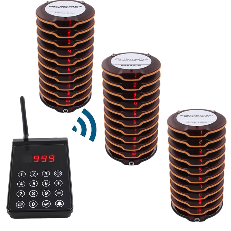 Wireless Restaurant Pager System 30 Coasters for Food Truck Cafe Shop Bar