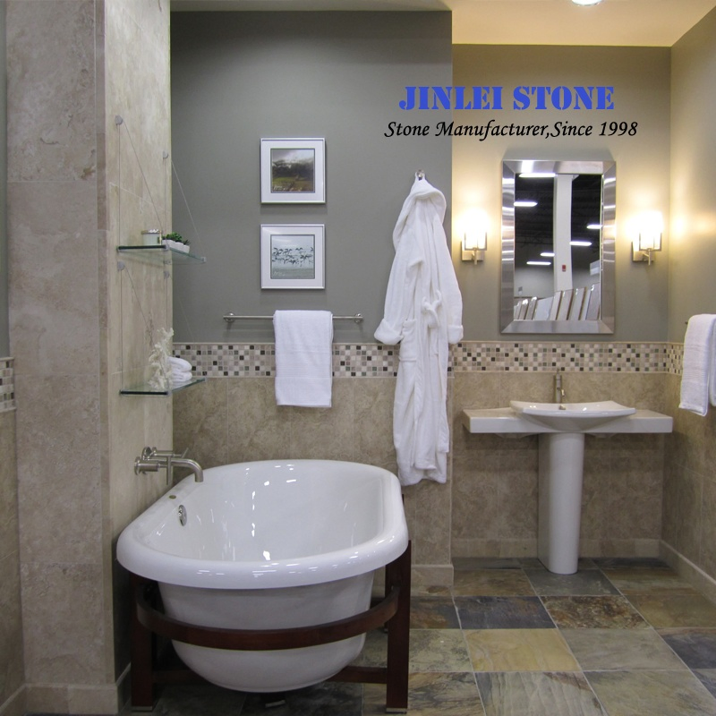 Natural Stone Beige Stones Travertine Marble Bathroom Wall Tile for Interior and Exterior