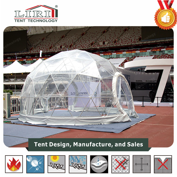 Small Transparent Half Sphere Geodesic Tent for Sports Event Showroom