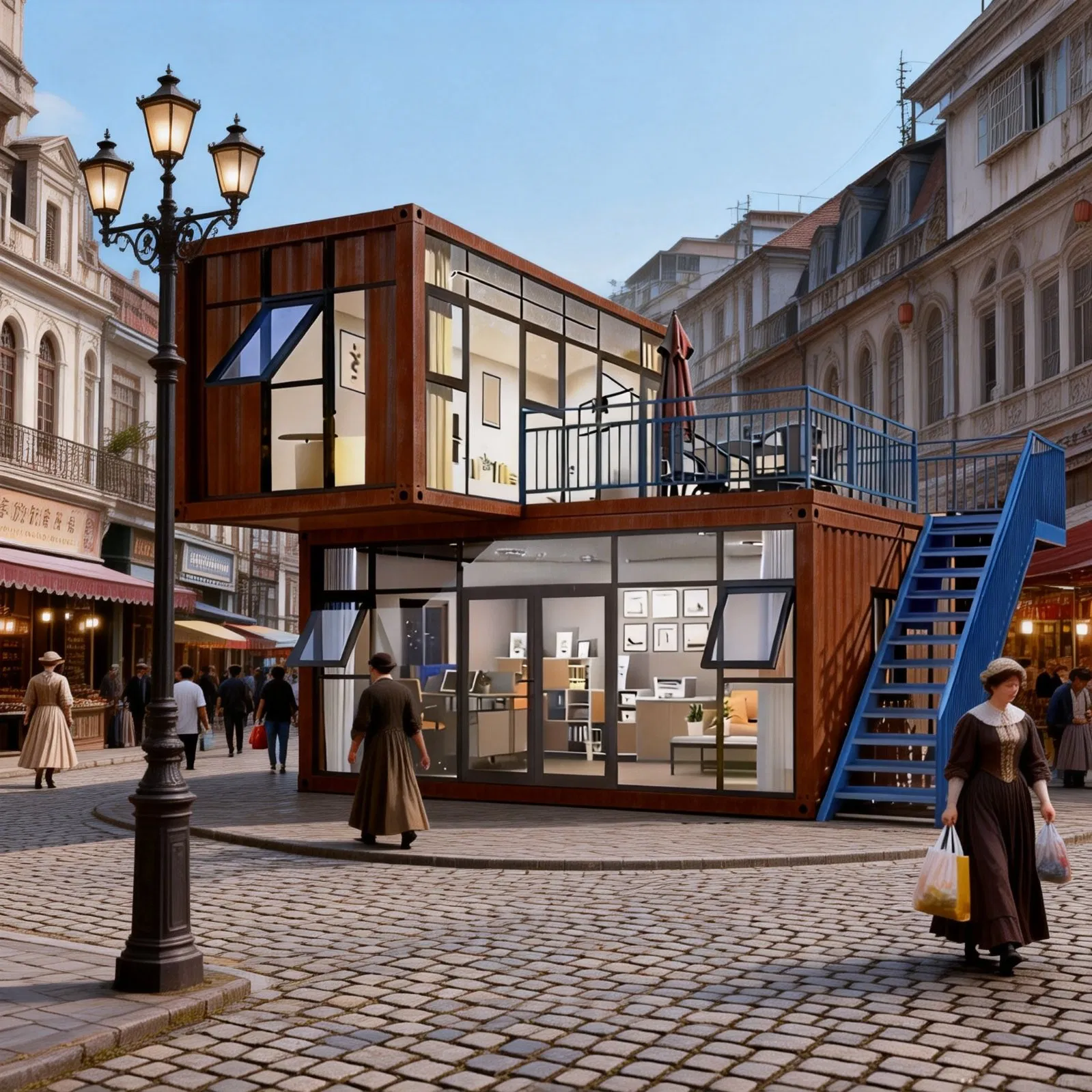 Hot Sale Color Customized Modern Style Steel and Glass Structure House Modular Container House Prefabricated House