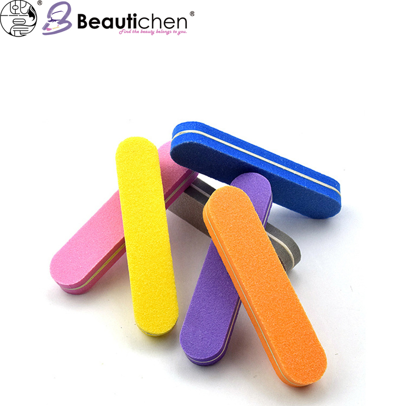 Beautichen Colorful Sponge Nail Files – 9cm Double-Sided Buffer and Polisher for Natural & Acrylic Nails, Soft Foam Emery Boards for Home & Salon Use