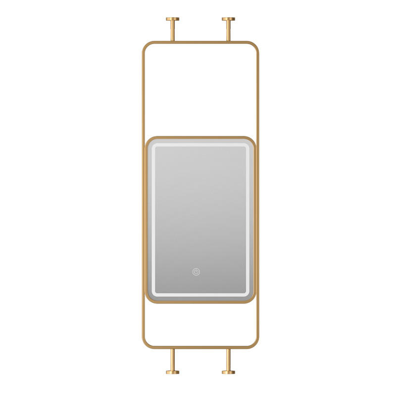 Premium Stainless Steel Framed LED Touchscreen Smart Bathroom Mirror – Ceiling Mounted, Modern Design, Made in China