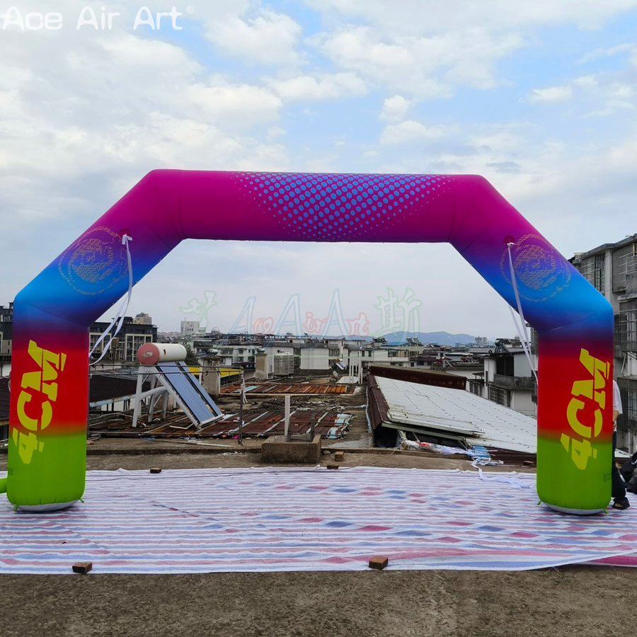 Full-Color Printed Oxford Cloth Inflatable Arch with Banner and Blower