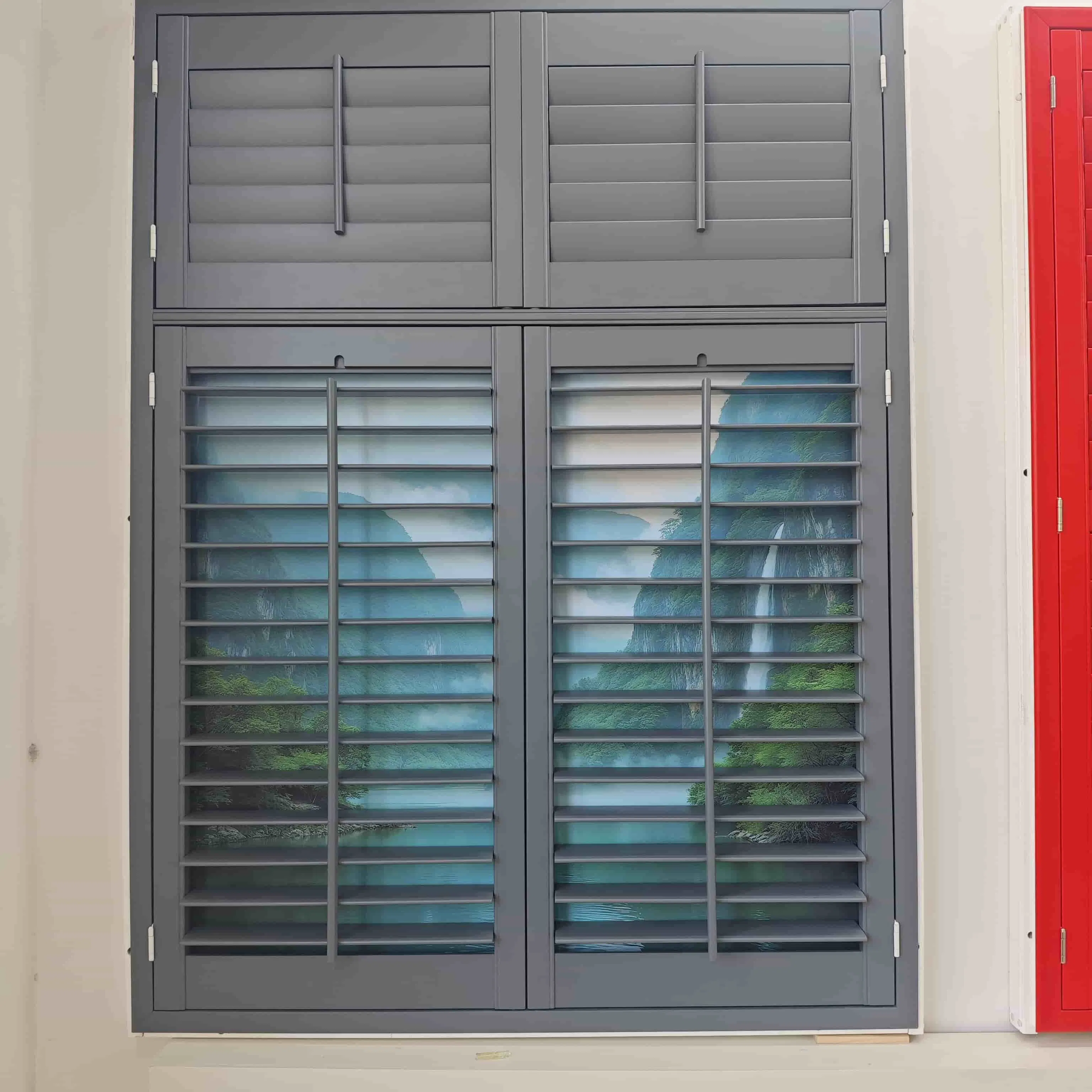 Manufacturer Eco-Friendly PVC Wooden Plantation Shutter Tier-on-Tier