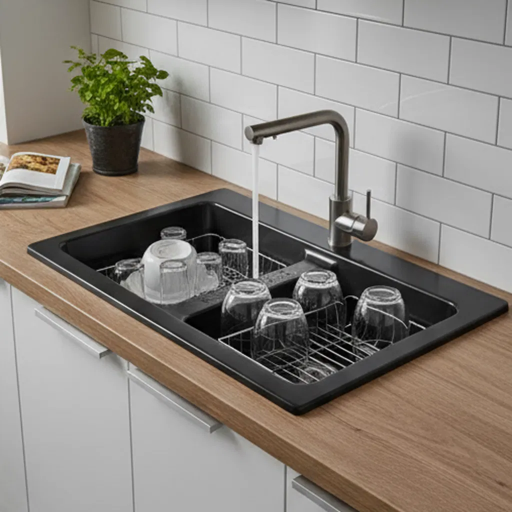 Elegant Black Laundry Sink for Home and Hotel Spaces