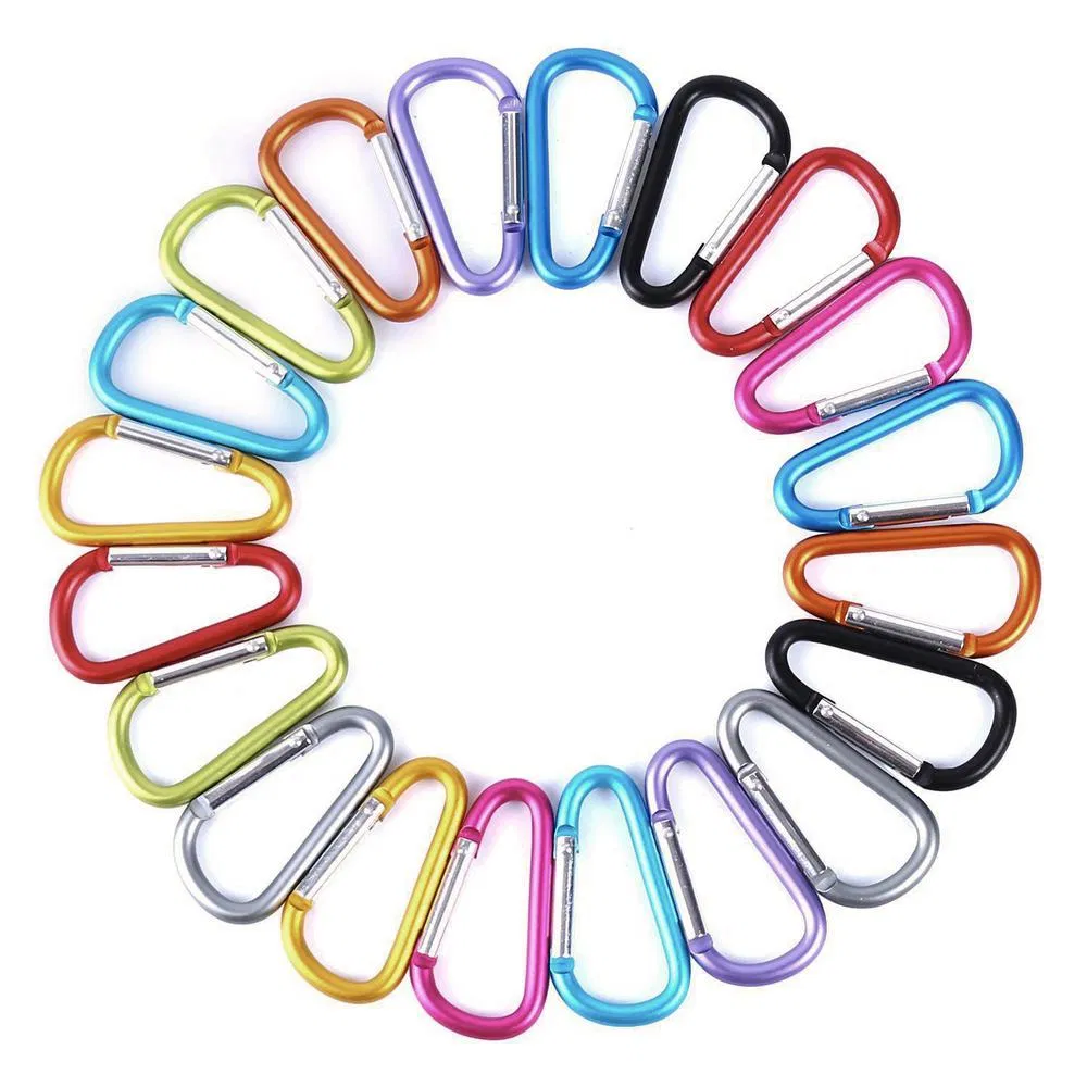 Hot Selling Aluminum Carabeaner Flat Gourd Shape Mini Spring Hook for Climbing Backpack Outdoors Traveling Finishing