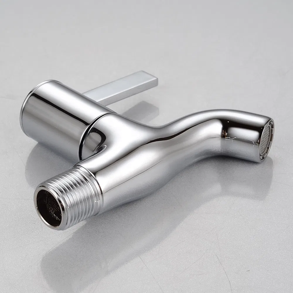 Direct Factory Sanitary Brass Bib Cock Polish Chrome Cold Water Bathroom Faucet Tap