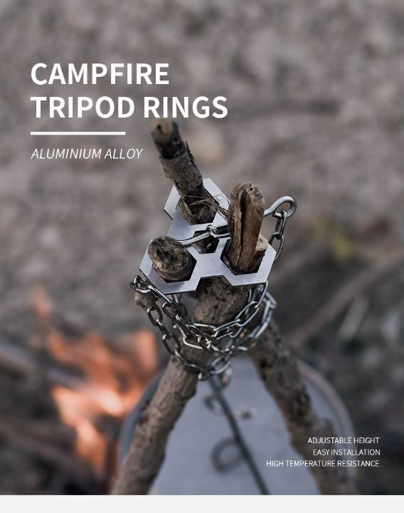 New Design Adjustable Aluminium Alloy Durable Portable Camping Campfire Tripod