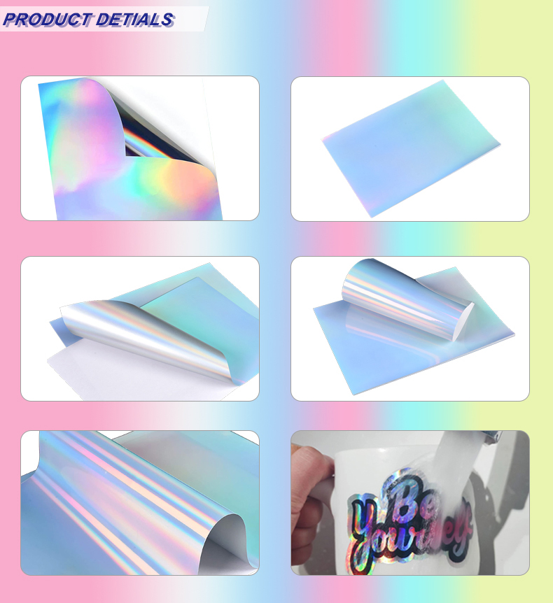 Vinyl Opaque Rightint Carton A4, OEM Release Base Paper Holographic Sticker