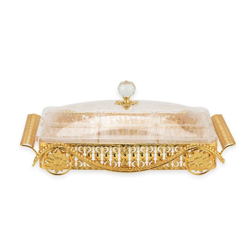 Gold Metal Car Shaped Ornament, Dried Fruit Candy Plate