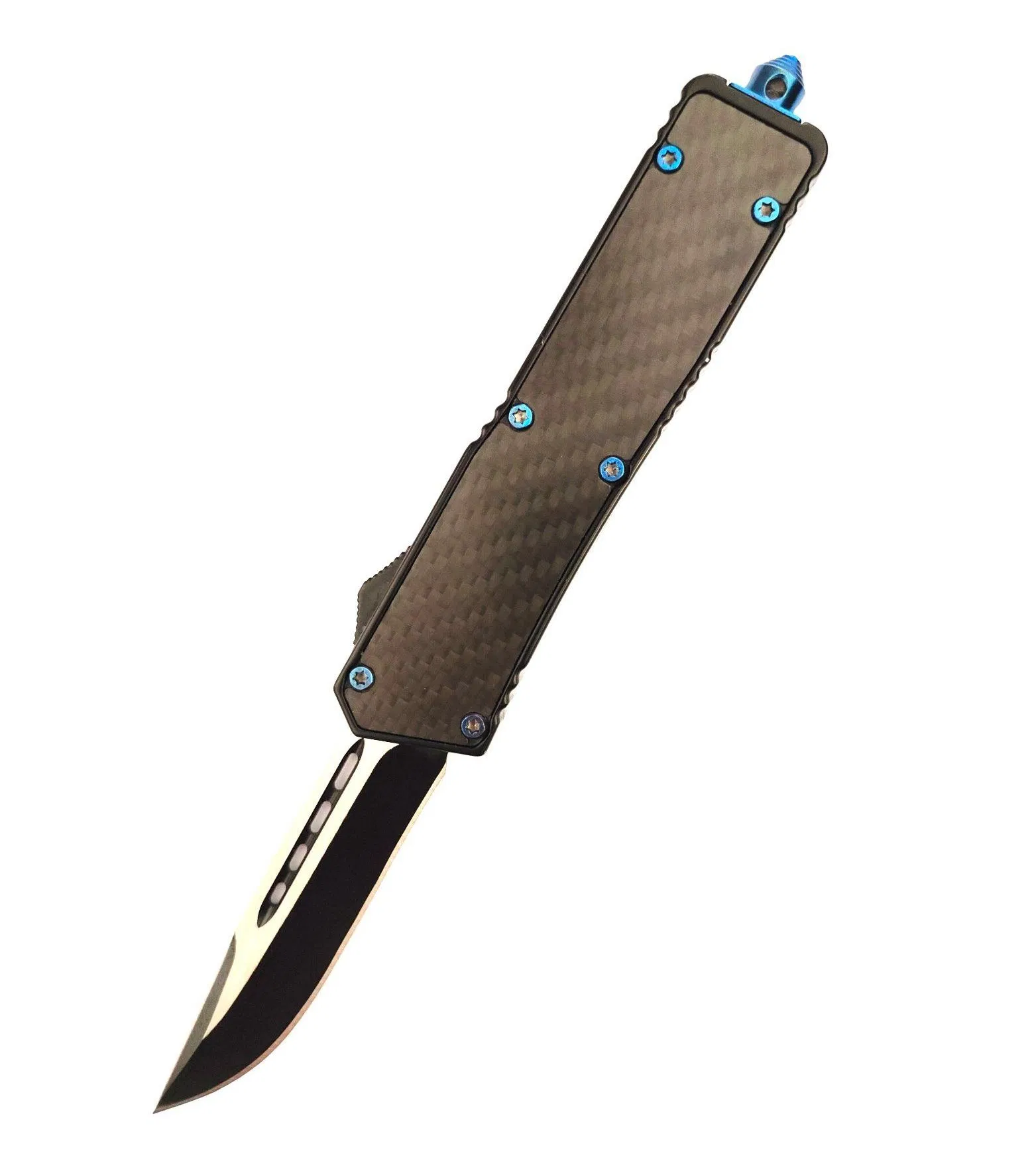 Carbon Fiber Double Edge Blade Folding Stainless Steel Outdoor Otf Pocket Knife