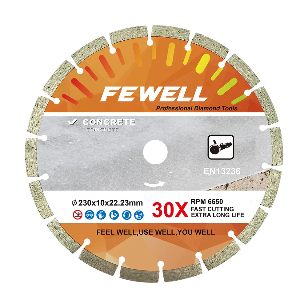 Cold Press 9inch 230*10*22.23mm Segmented Diamond Saw Blades Cutting Disc for Concrete Stone Brick