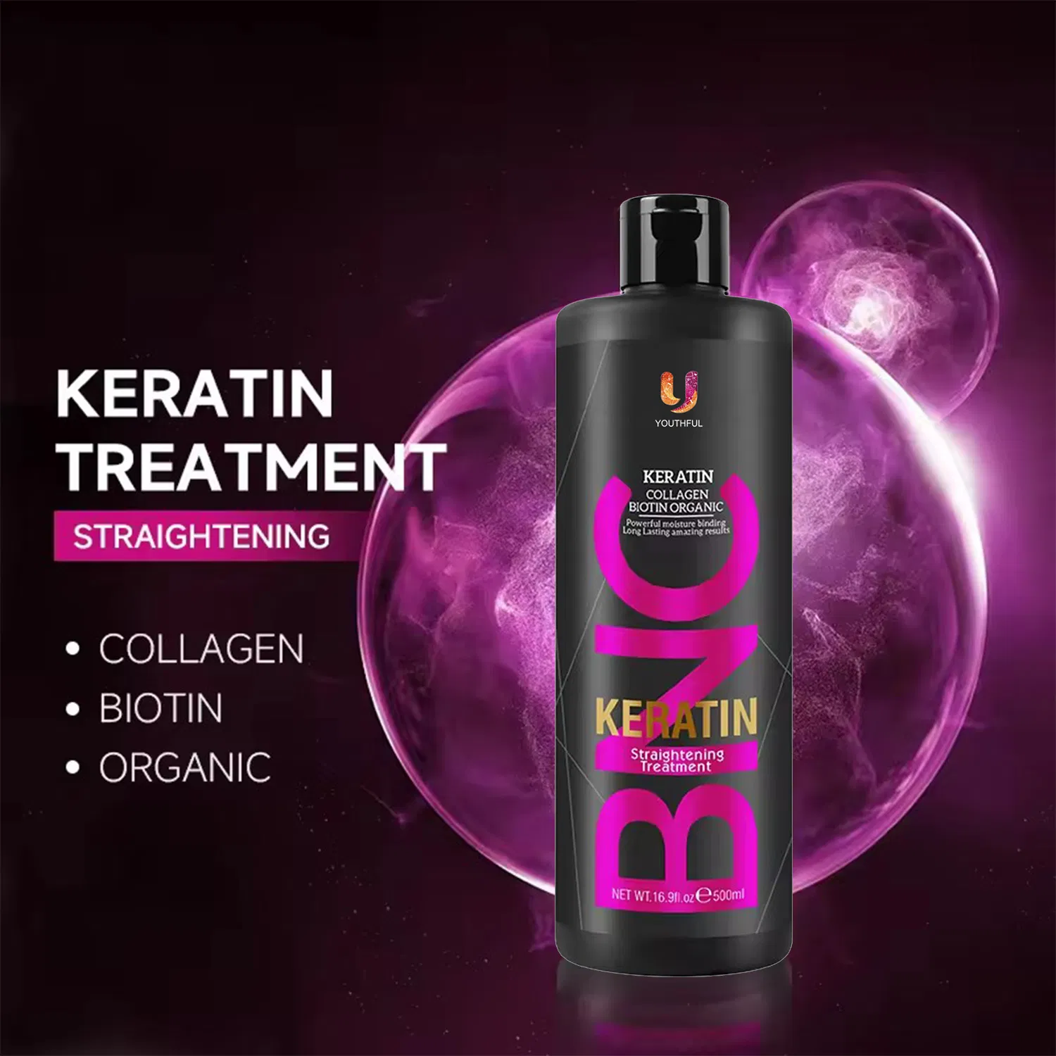 Professional Salon Use Organic Brazilian Keratin Straightening Smoothing Pure Keratin