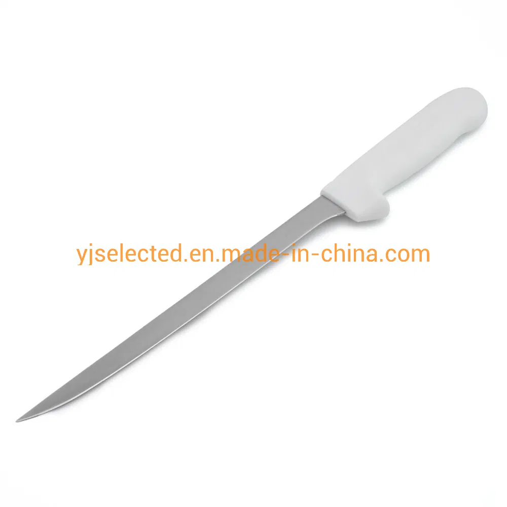 9 Inch Filet Narrow Blade Boning Knife with White Handle