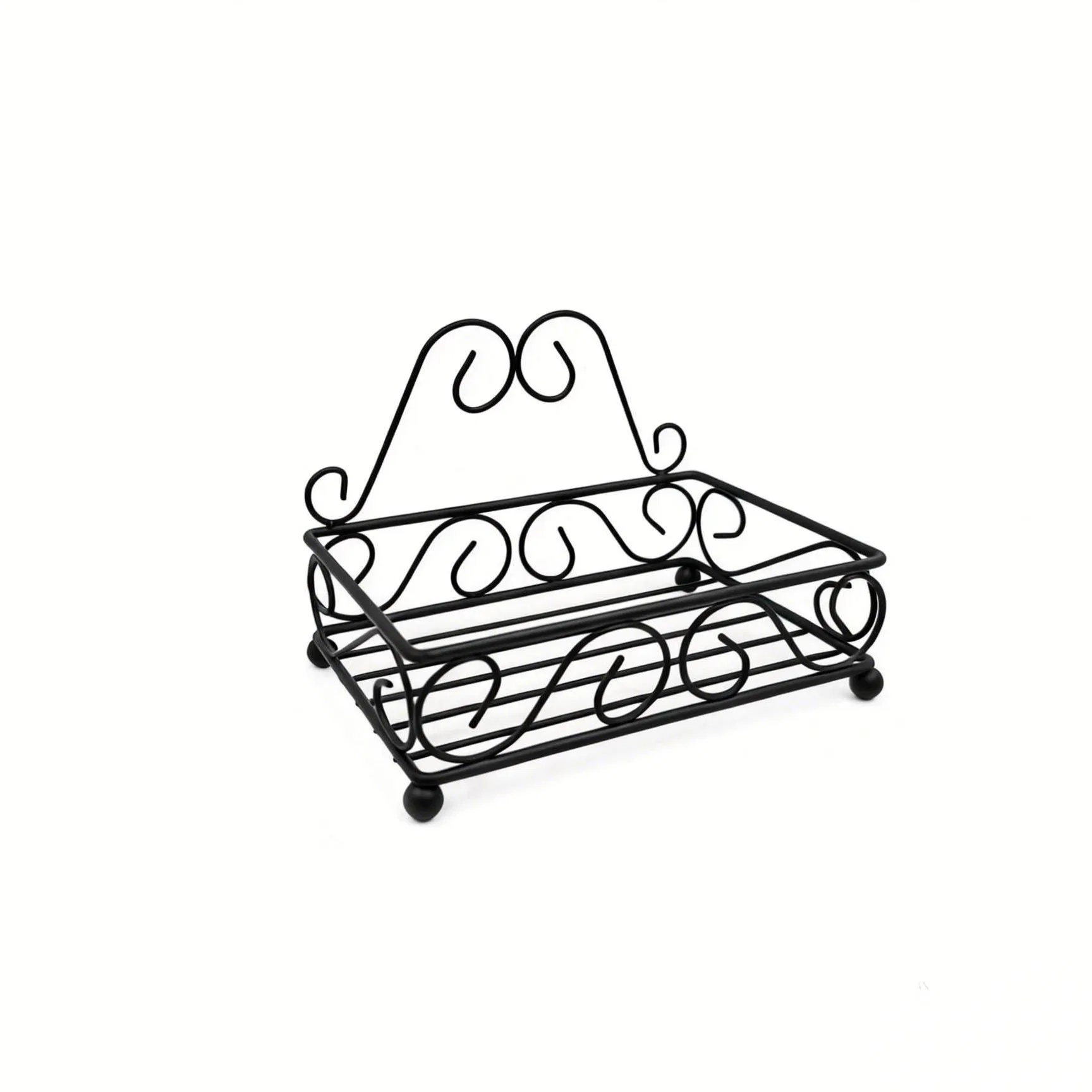 Openwork Scrollwork Black Iron Sponge Holder