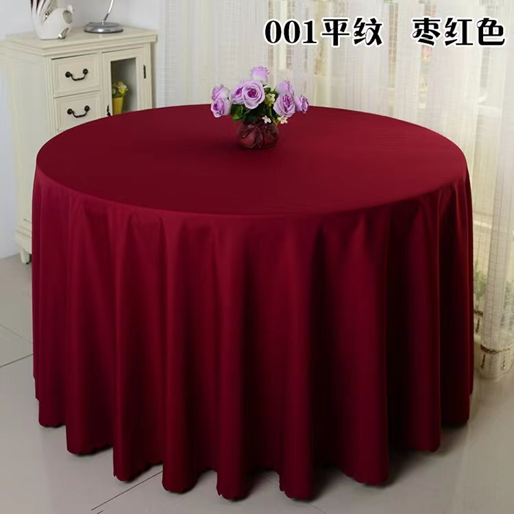 Cheap Wedding Decoration Solid Color Polyester Table Cloth Round Wedding Table Cloth