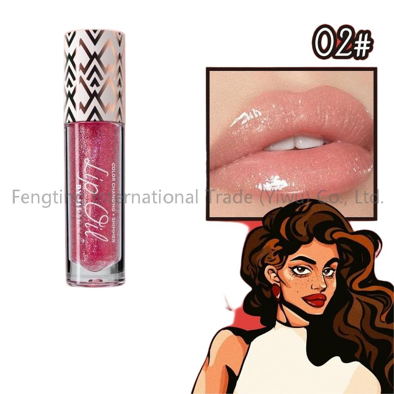 Hot Selling Lips Makeup Glitter Shimmer Shiny Lipgloss Color Changing Lip Oil