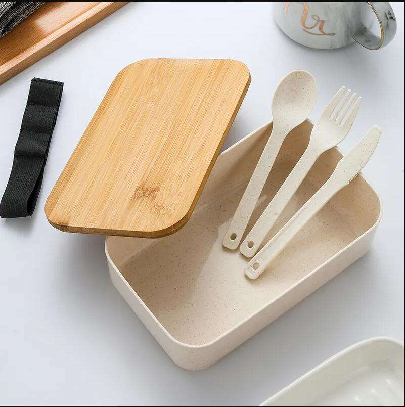EU Style Eco-Friendly Food Storage Box Portable Snack Bento Lunch Box with Bamboo Lid