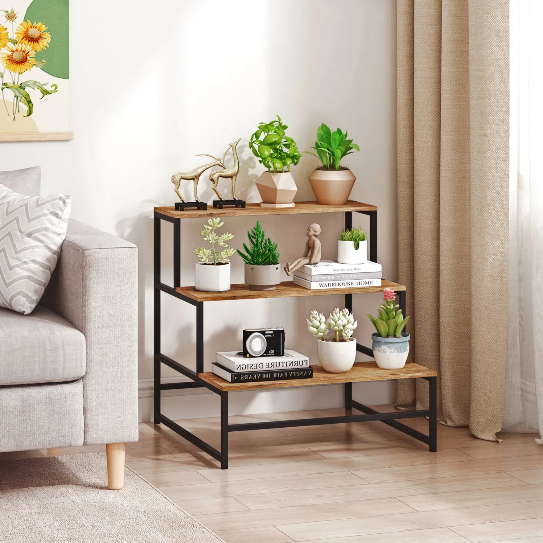 Modern Minimalist Tall Plant Rack Multi-Layer Vertical Flower Stand