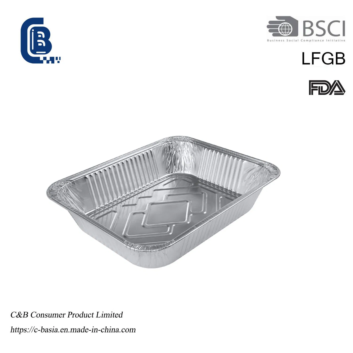 3500ml Half Size Disposable Aluminum Foil Pan with Foil Lid