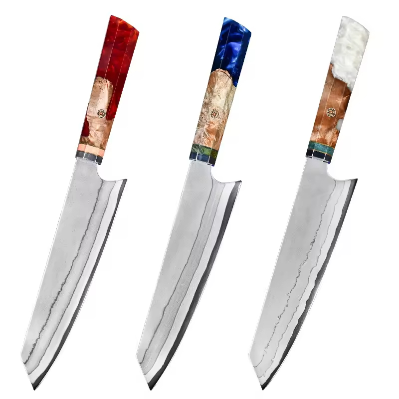High-Quality Japanese Santoku 8-Inch Composite Steel Chef's Knife, 67-Layer Damascus Steel Knife