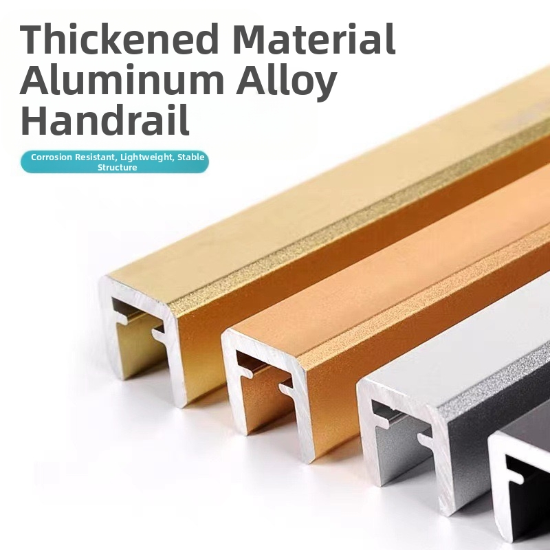 Minimalist Stair and Balcony Railing: Ultra-Narrow Aluminum Handrail with Glass Panels Secured in a Slim Mounting Channel